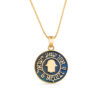 Hamsa and Shema Israel Enameled Gold Pendant