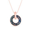Shema Israel Gold Round Pendant with Enamel