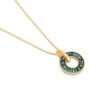 Shema Israel Gold Round Pendant with Enamel
