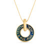 Shema Israel Gold Round Pendant with Enamel