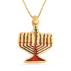 Hanukkah Menorah Gold Pendant