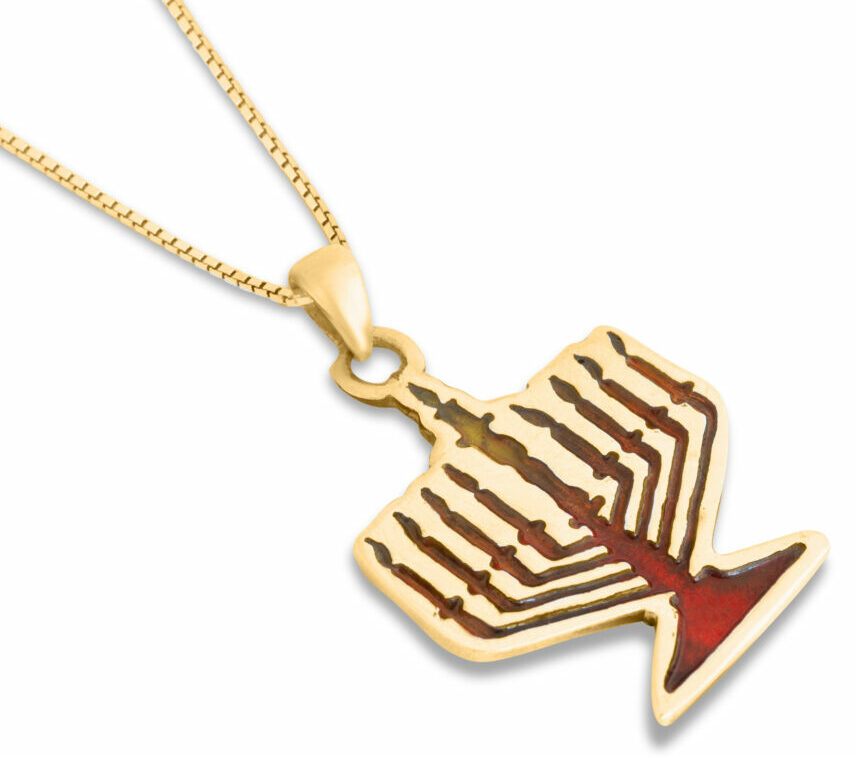Hanukkah Menorah Gold Pendant