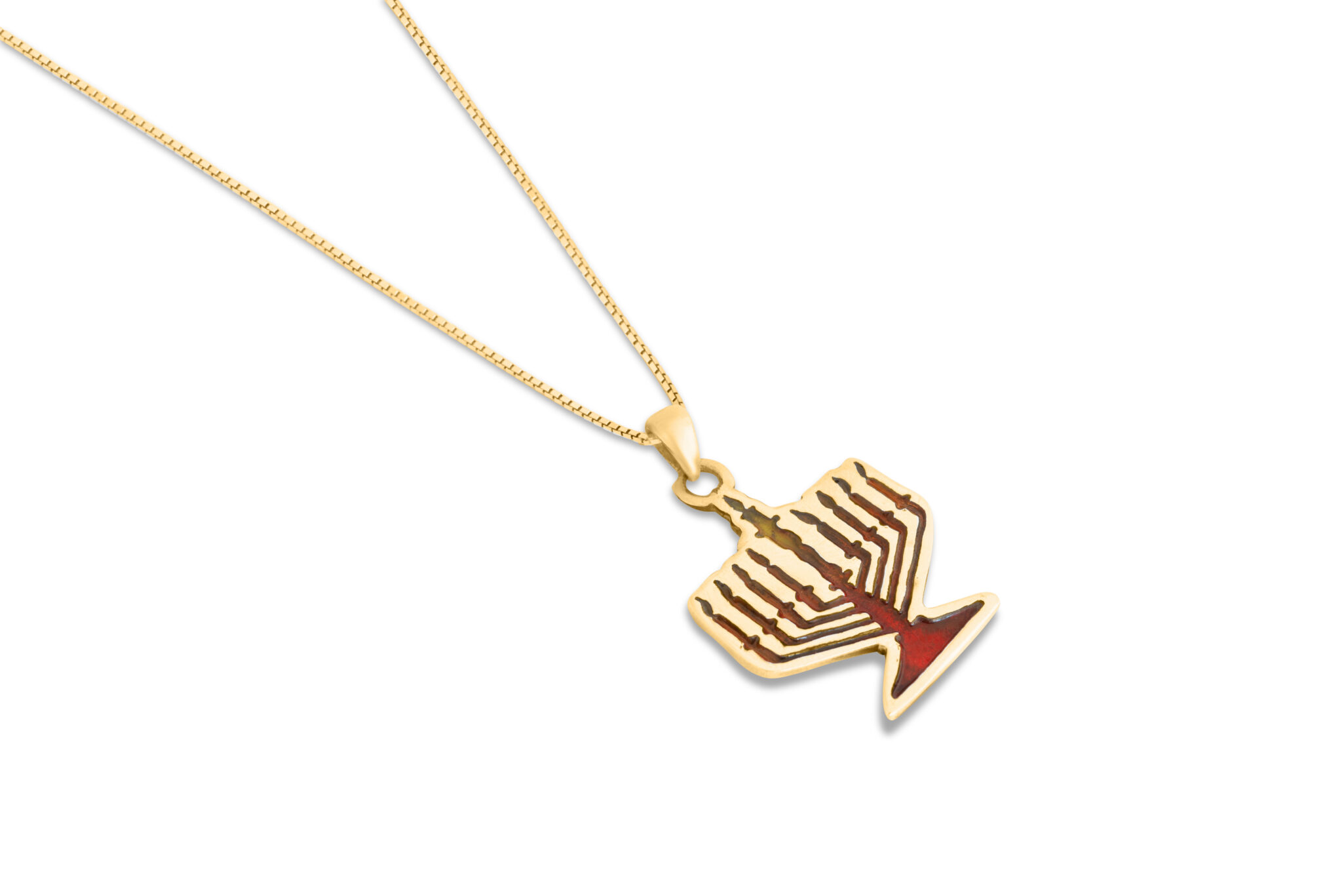 Hanukkah Menorah Gold Pendant