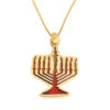 Hanukkah Menorah Gold Pendant