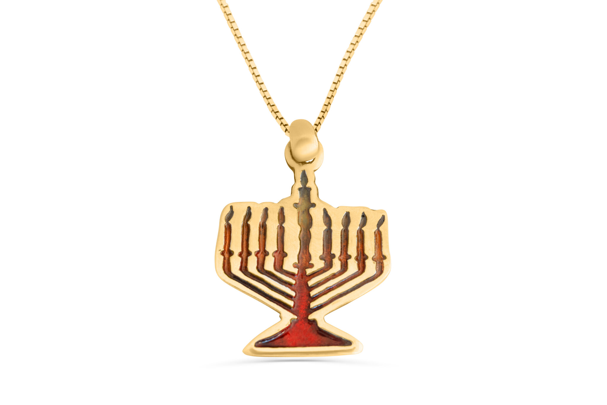 Hanukkah Menorah Gold Pendant
