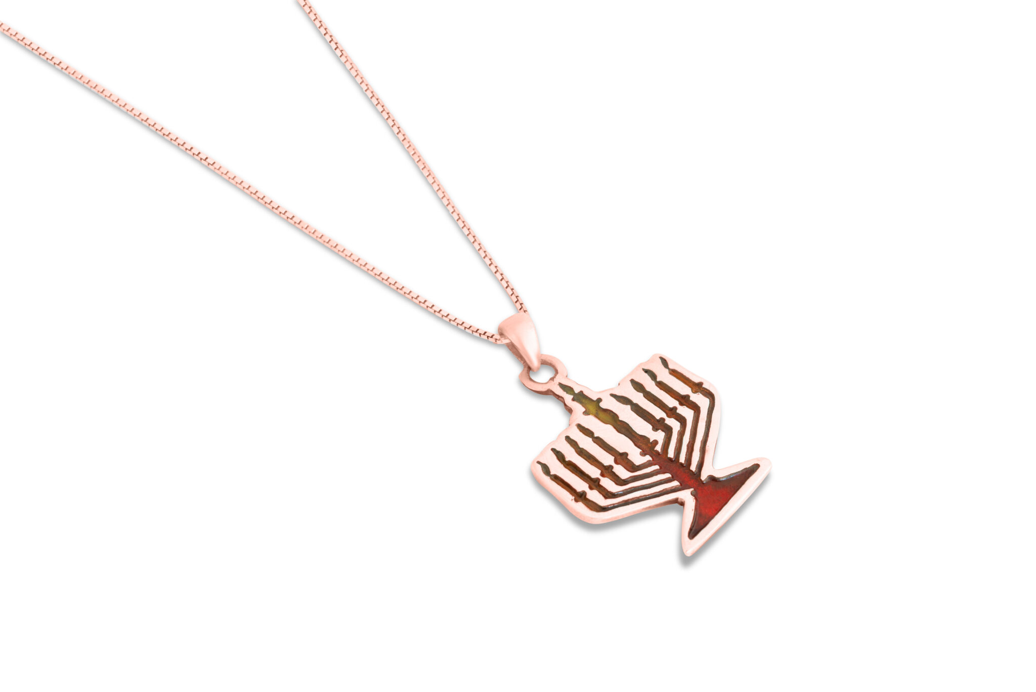 Hanukkah Menorah Gold Pendant