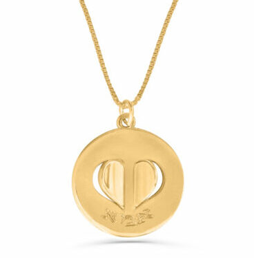 Unique and Stylish Heart in Round Gold Pendant