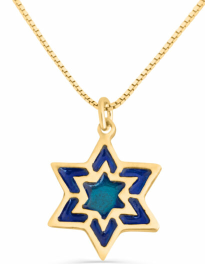 Small Star of David Pendant with Enamel