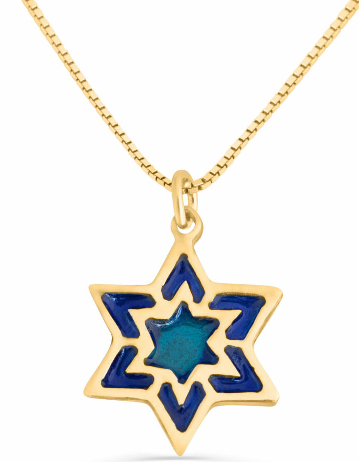 Small Star of David Pendant with Enamel