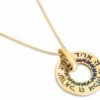 Round Shema Israel Gold and Enamel Pendant