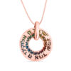 Round Shema Israel Gold and Enamel Pendant