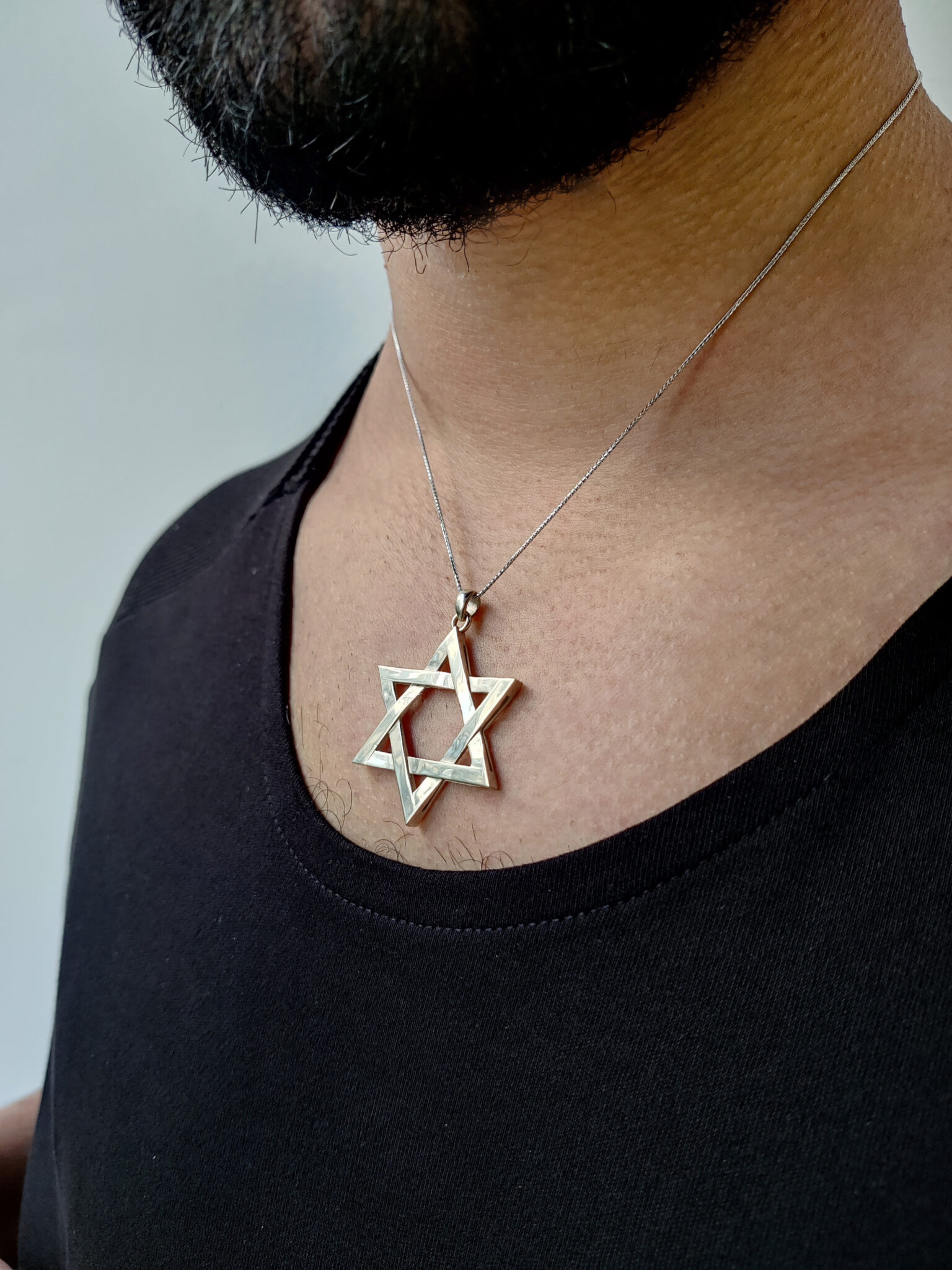 XL Star of David Silver Pendant