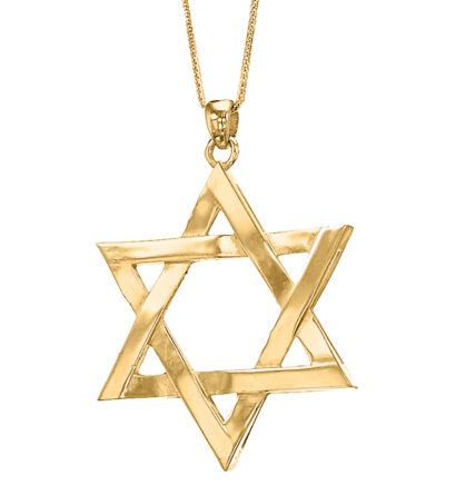 Large and Elegant Star of David Gold Necklace