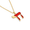 Colorful Enamel Chai Gold Pendant