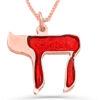 Colorful Enamel Chai Gold Pendant