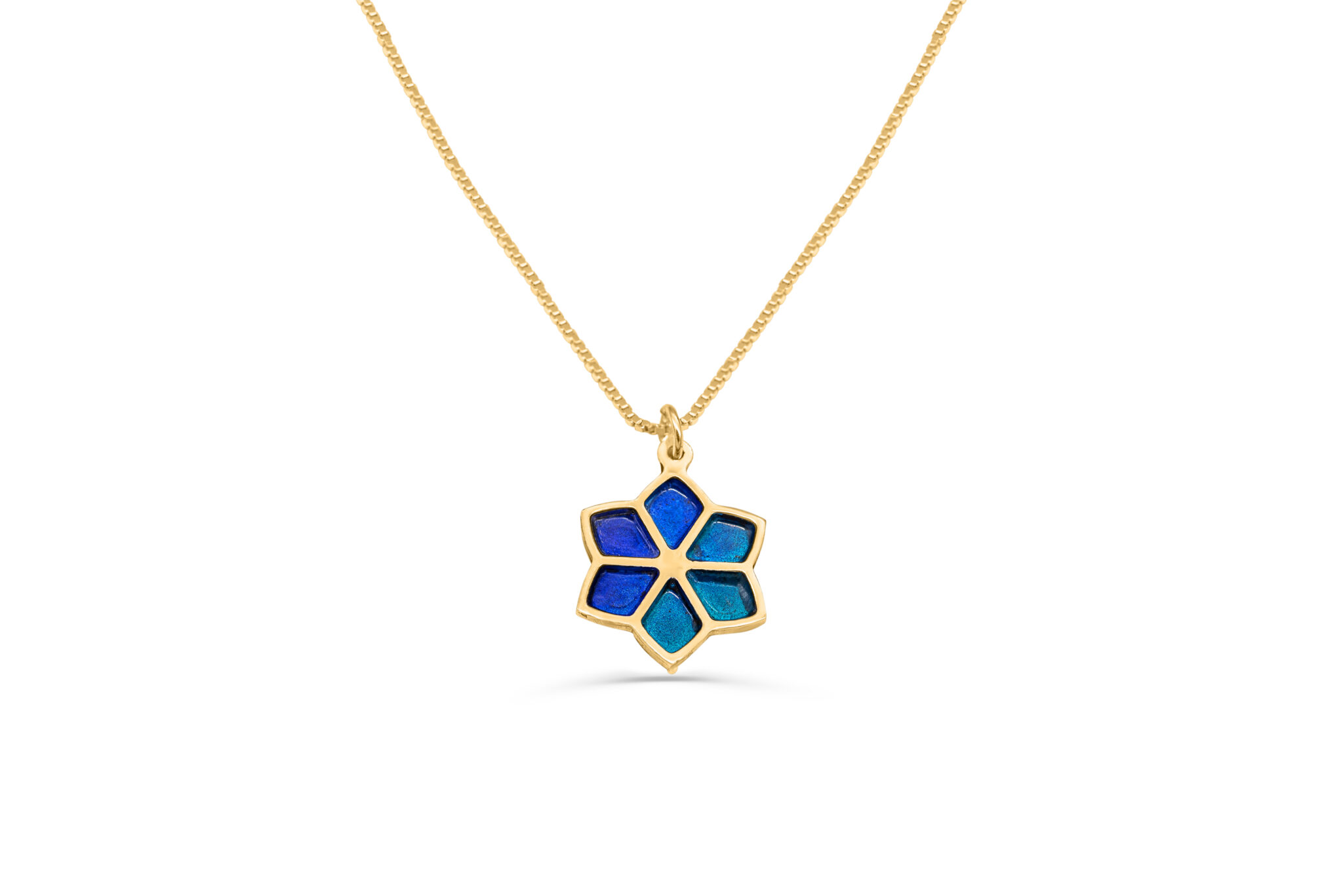 Nature Inspired Gold Star of David Pendant