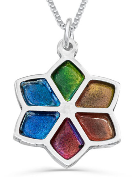 Nature Inspired Gold Star of David Pendant