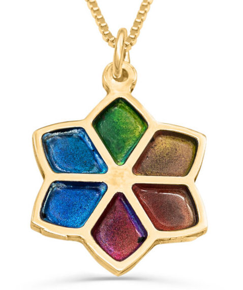Nature Inspired Gold Star of David Pendant