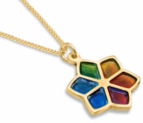 Nature Inspired Gold Star of David Pendant