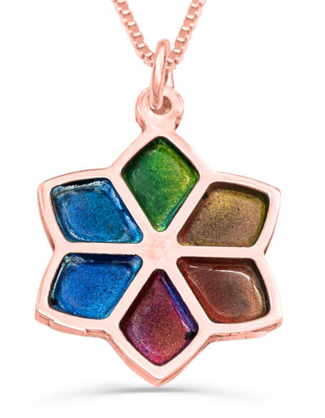 Nature Inspired Gold Star of David Pendant