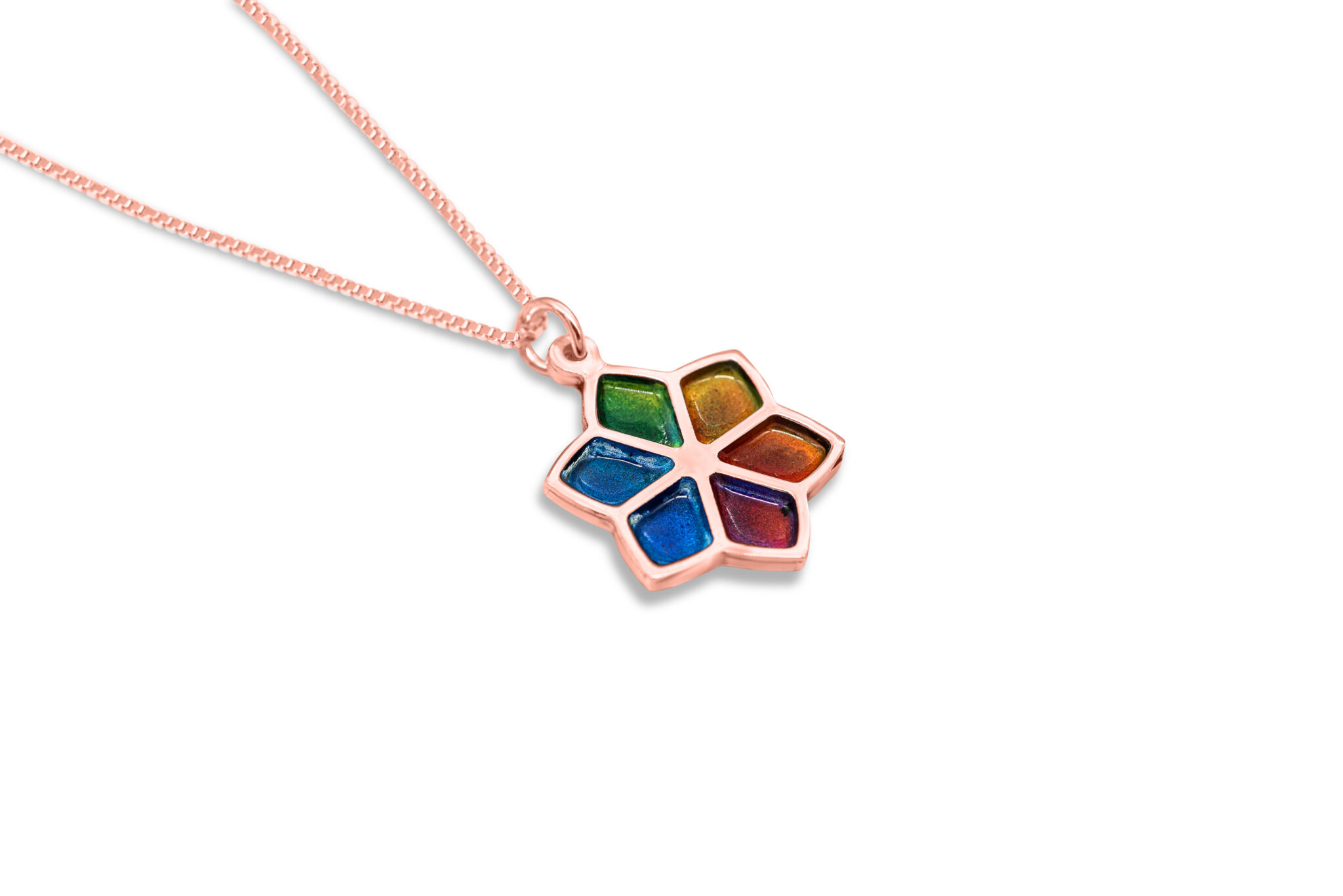 Nature Inspired Gold Star of David Pendant