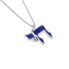 Large 14K Gold Chai Necklace with Enamel Colors