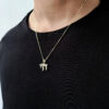 Lustrous 14K Gold Chai Pendant with Diamonds