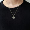 Lustrous 14K Gold Chai Pendant with Diamonds