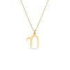 14K Gold Curved-Style Chai Pendant