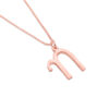 14K Gold Curved-Style Chai Pendant