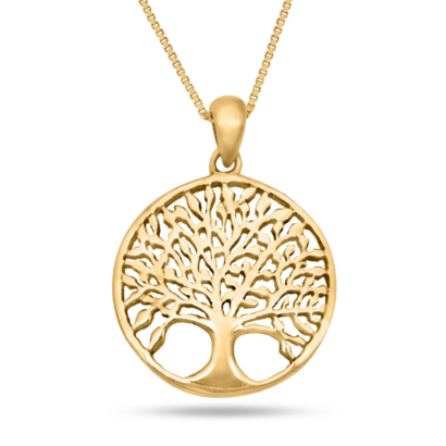 Tree of Life Cut-Out Gold Pendant