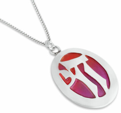 Large Size Sterling Silver Charming Chai Necklace
