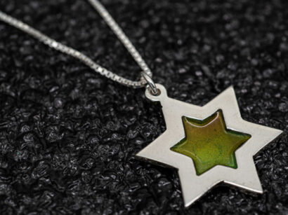Star of David Silver Enameled Pendant