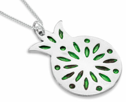 Sterling Silver Pomegranate Necklace with Enamel