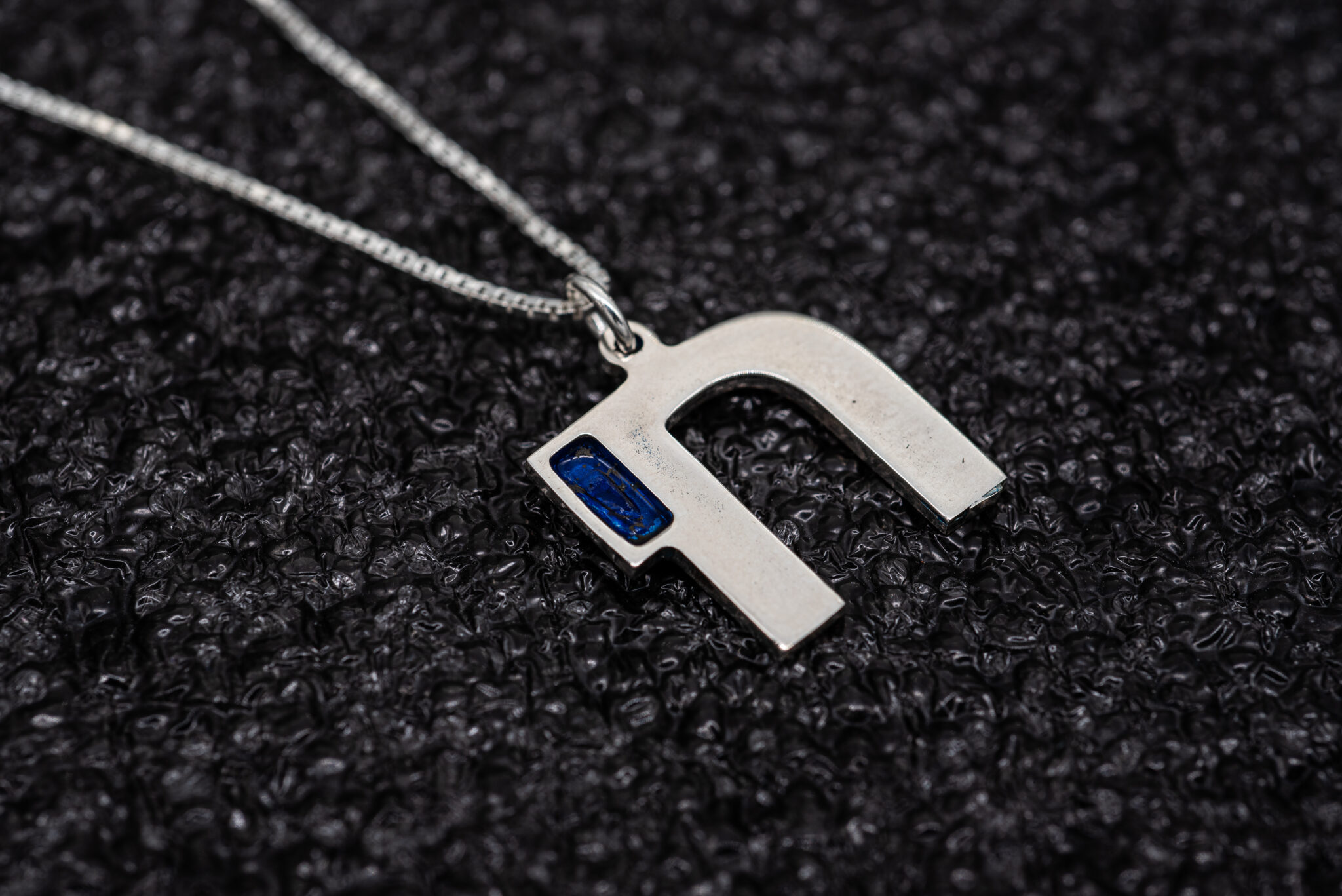 Modern and Stylish Sterling Silver Enamel Chai Necklace