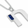 Modern and Stylish Sterling Silver Enamel Chai Necklace