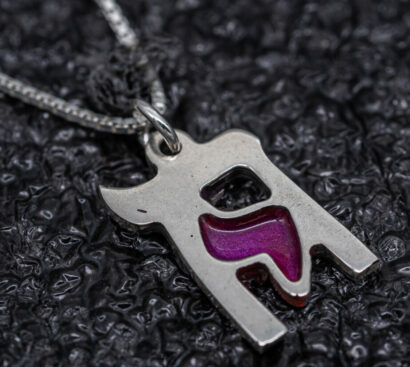 Sterling Silver Chai Necklace with Enamel