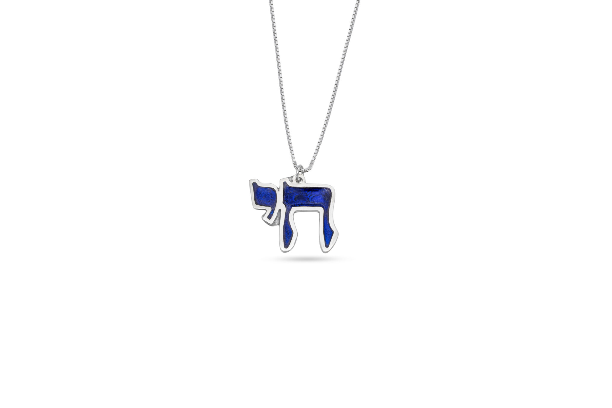 Sterling Silver Large Chai Necklace with Enamel