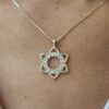 Star of David and Hearts Silver Curvy Pendant