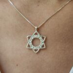 Star of David and Hearts Silver Curvy Pendant