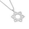 Star of David and Hearts Silver Curvy Pendant