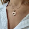 Star of David and Hearts Silver Curvy Pendant