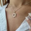 Star of David and Hearts Silver Curvy Pendant