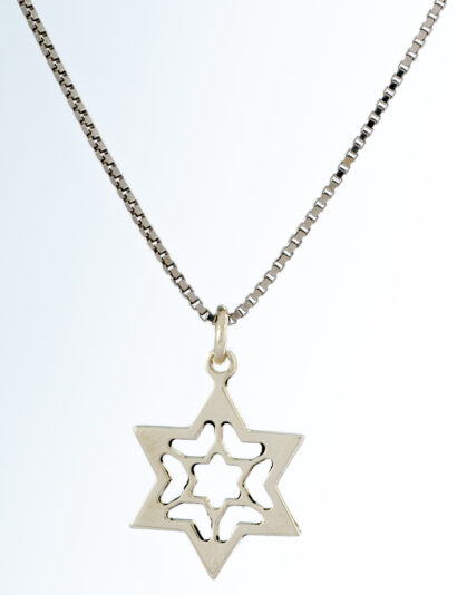 Cut-Out Star of David Silver Necklace