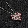 Stylish Filigree Silver and Aluminum Heart Necklace