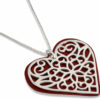 Stylish Filigree Silver and Aluminum Heart Necklace