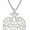 Cut-Out Filigree Pomegranate Silver Necklace