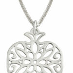 Cut-Out Filigree Pomegranate Silver Necklace