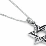 Large Silver Decorated Star of David Pendant
