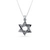 Large Silver Decorated Star of David Pendant